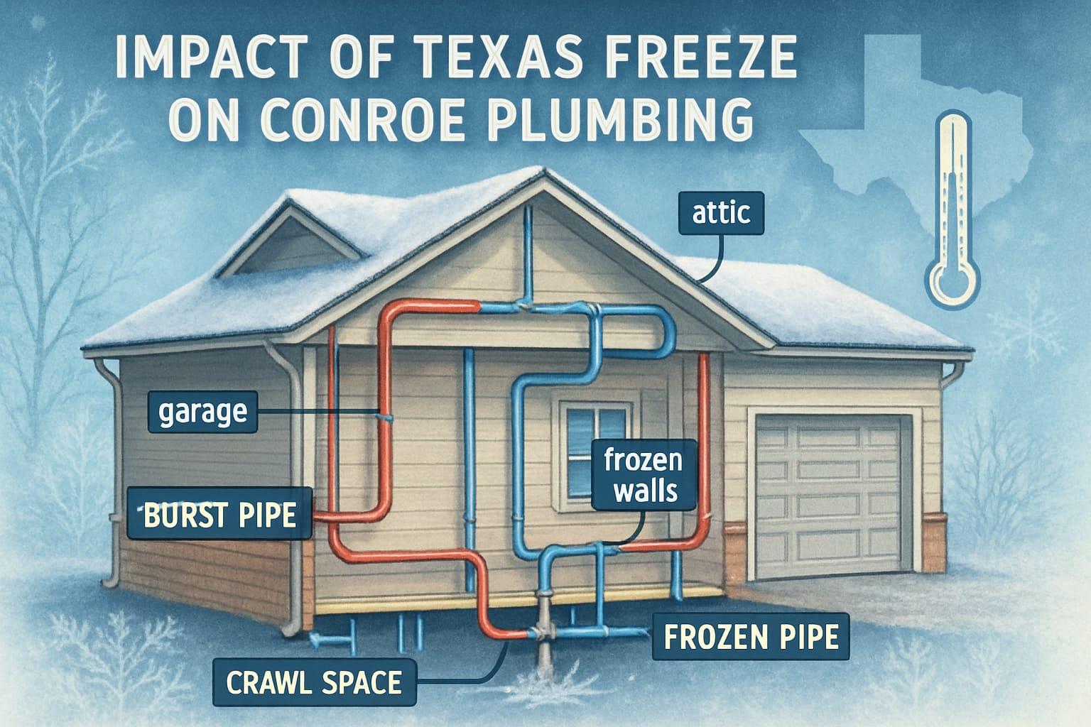 Understanding How Texas Freezes Affect Conroe Plumbing Systems