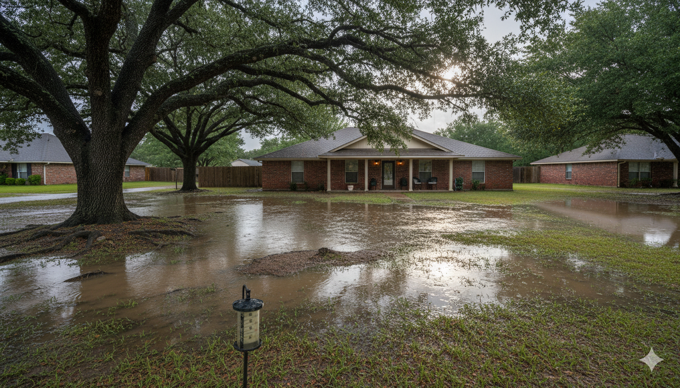 Flooding causing sewer backup in Conroe