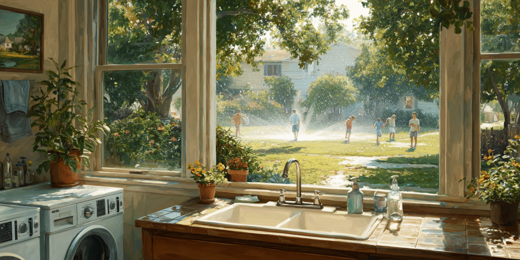 High summer water use at a Texas home, showing how plumbing systems face extra demand.